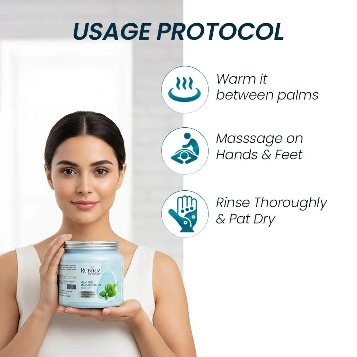Rubaaz Aqua Mint Mani-Pedi Cream