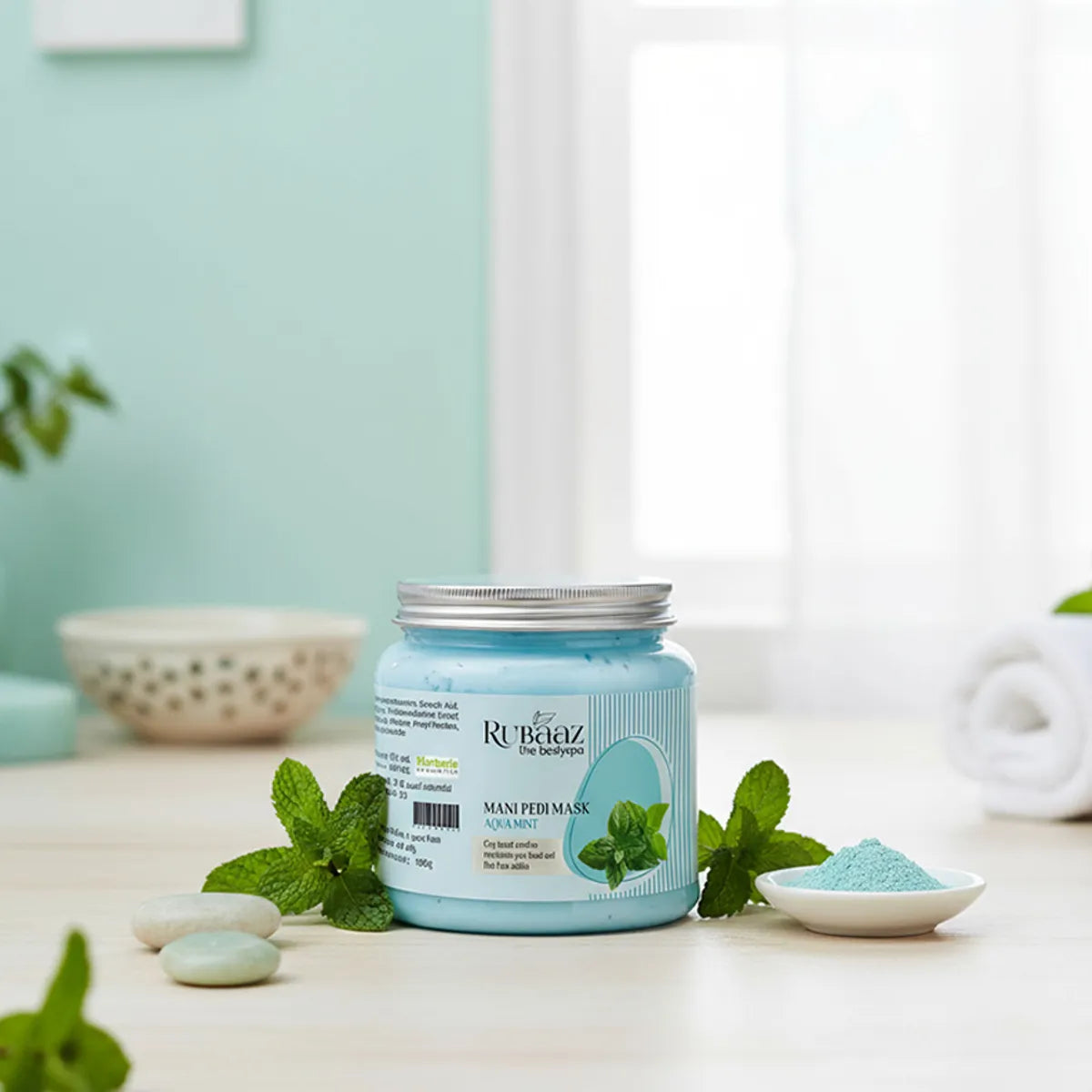 Rubaaz Aqua Mint Mani-Pedi Mask