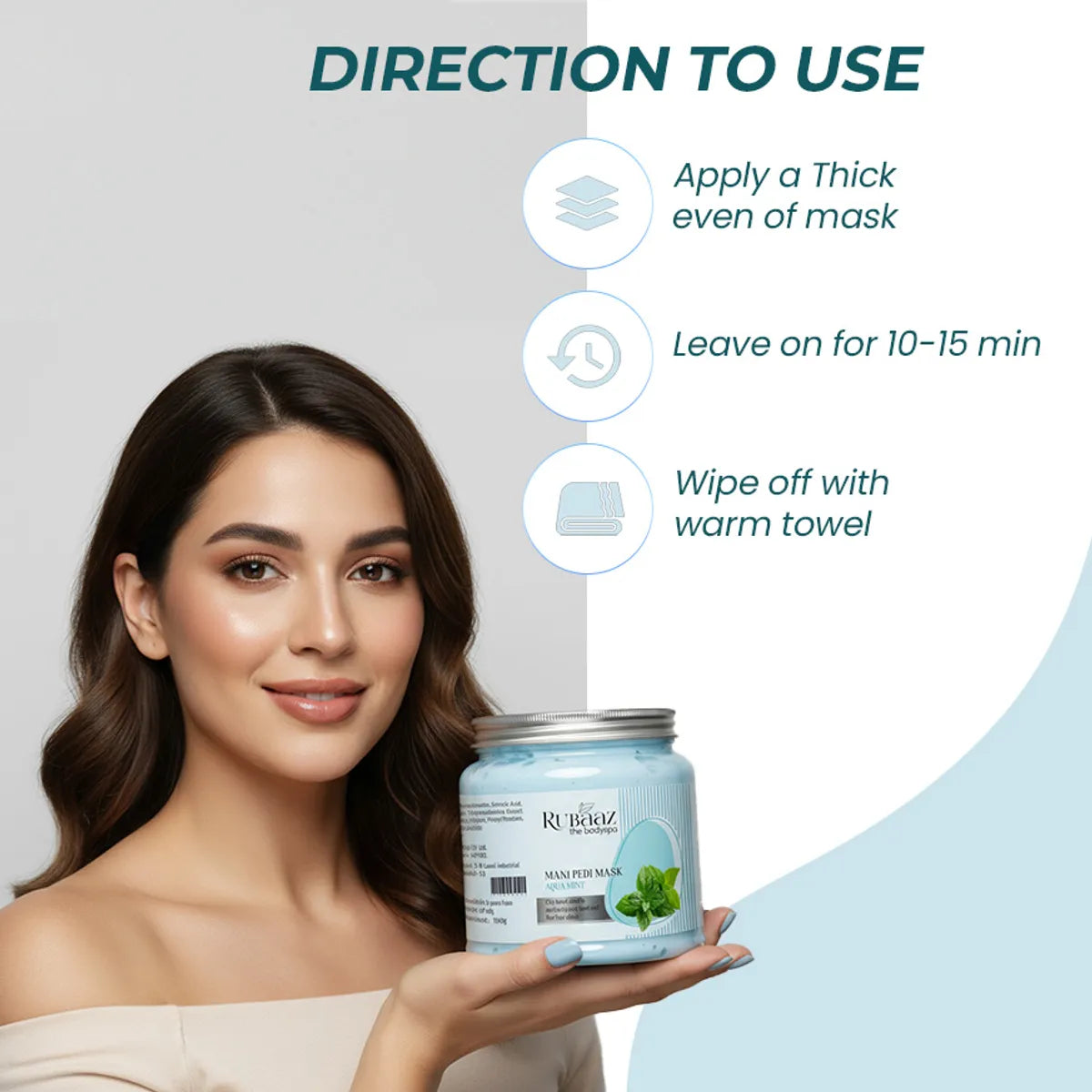 Rubaaz Aqua Mint Mani-Pedi Mask