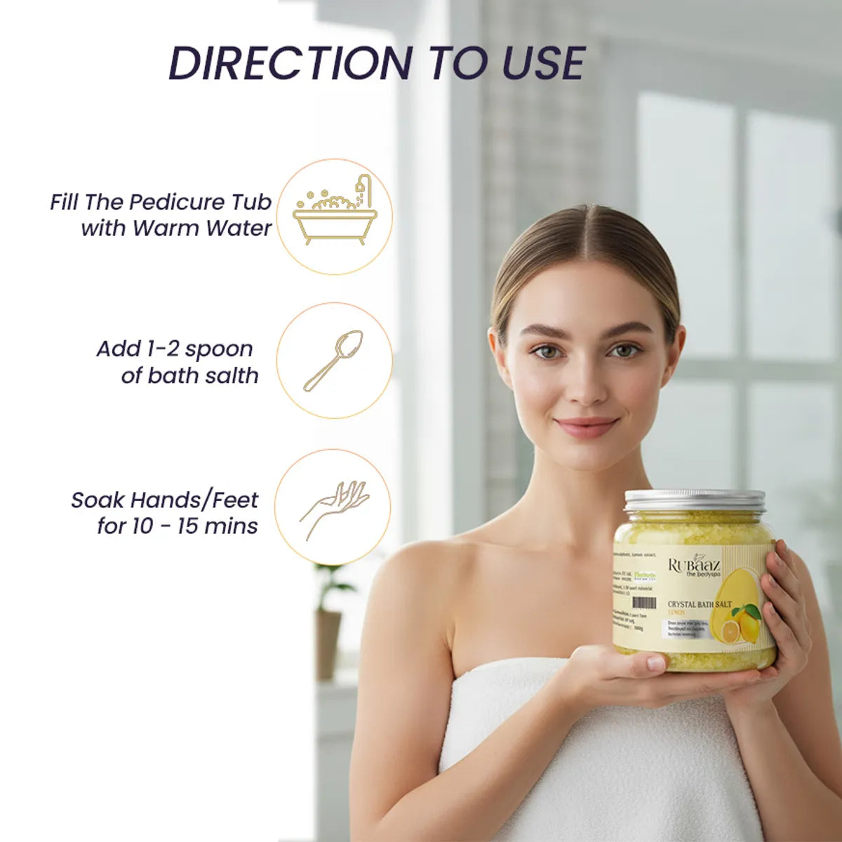 Rubaaz Lemon Crystal Bath Salt
