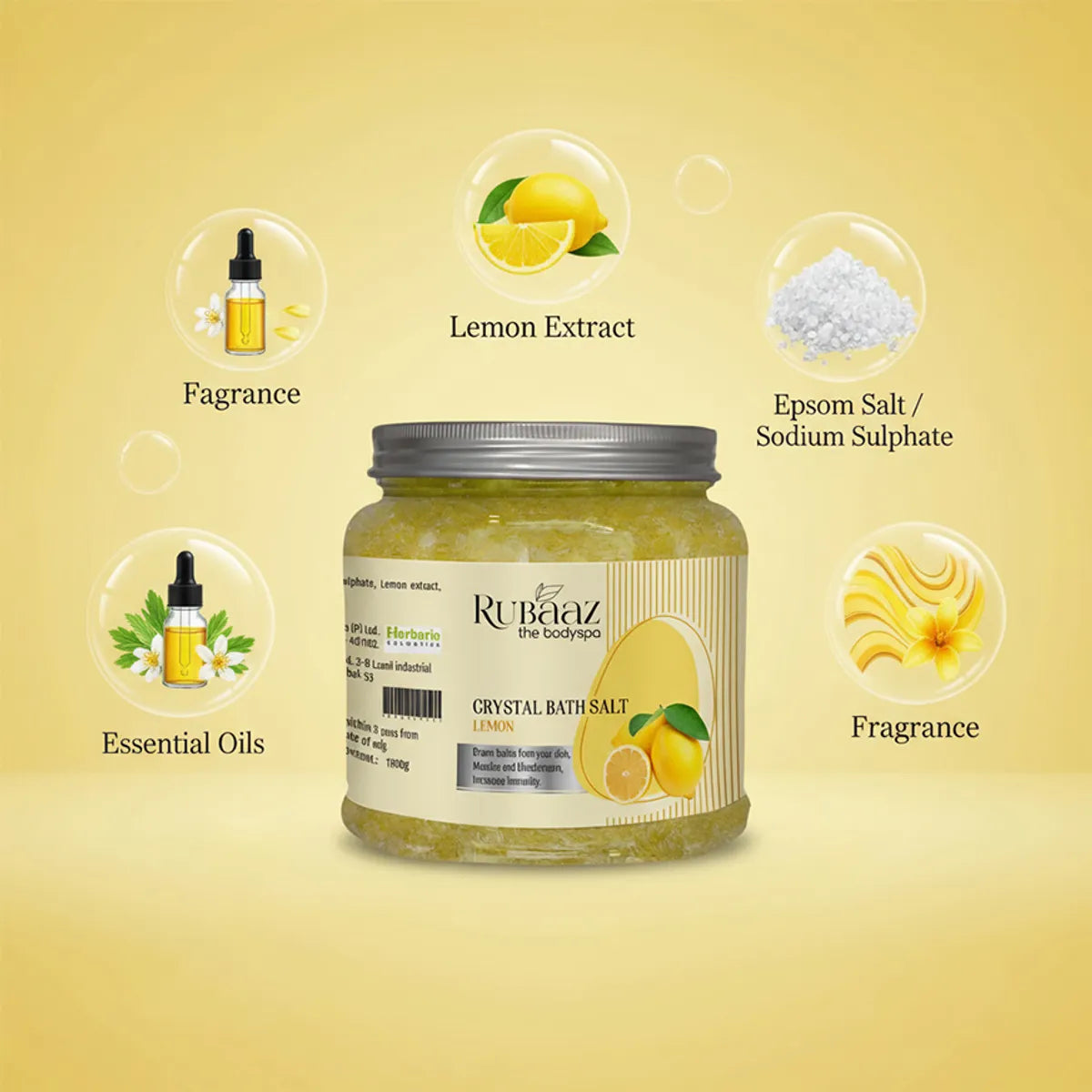 Rubaaz Lemon Crystal Bath Salt