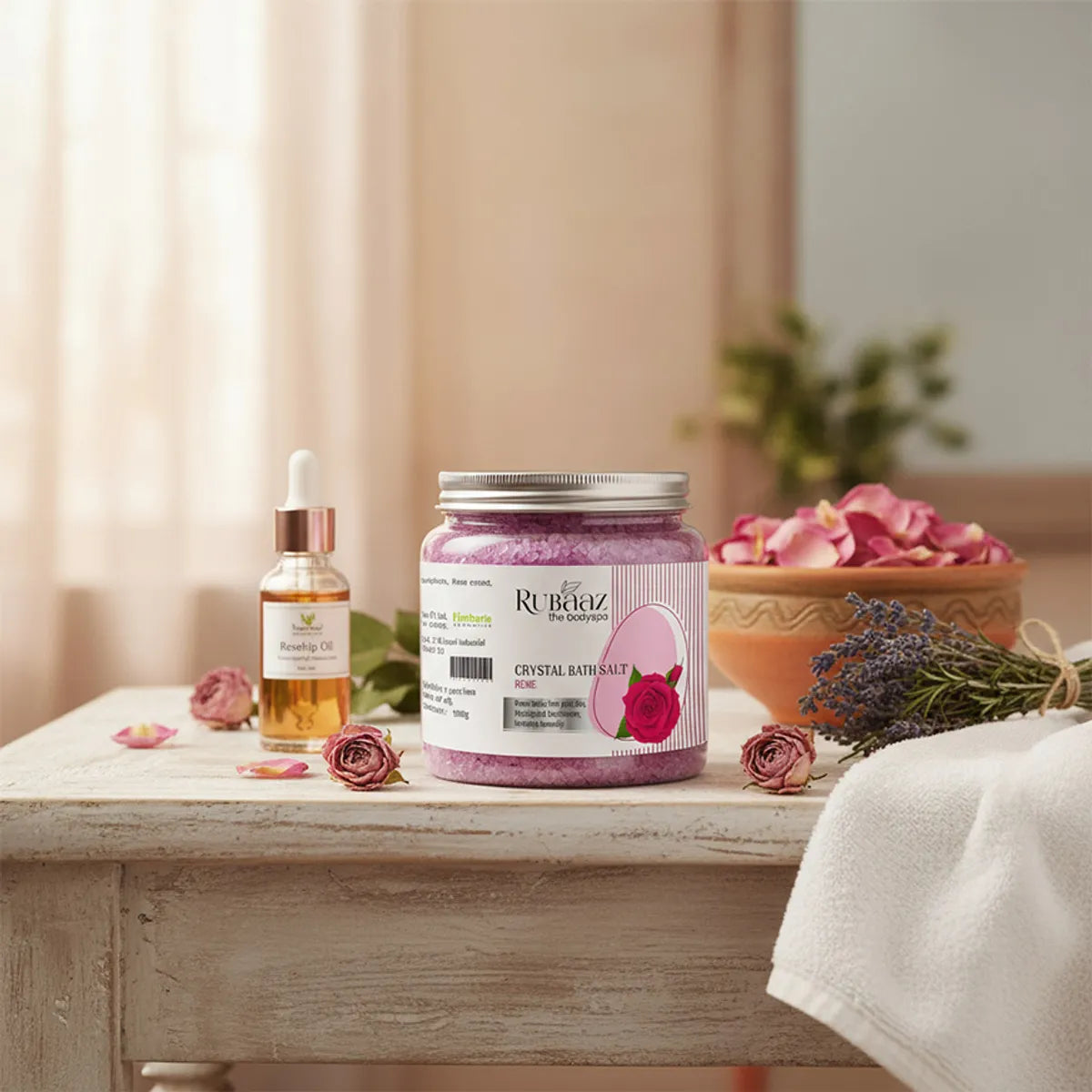 Rubaaz Rose Crystal Bath Salt