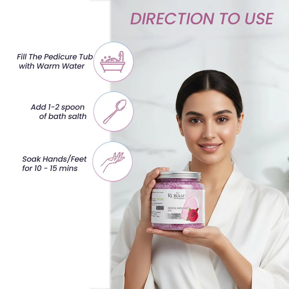 Rubaaz Rose Crystal Bath Salt