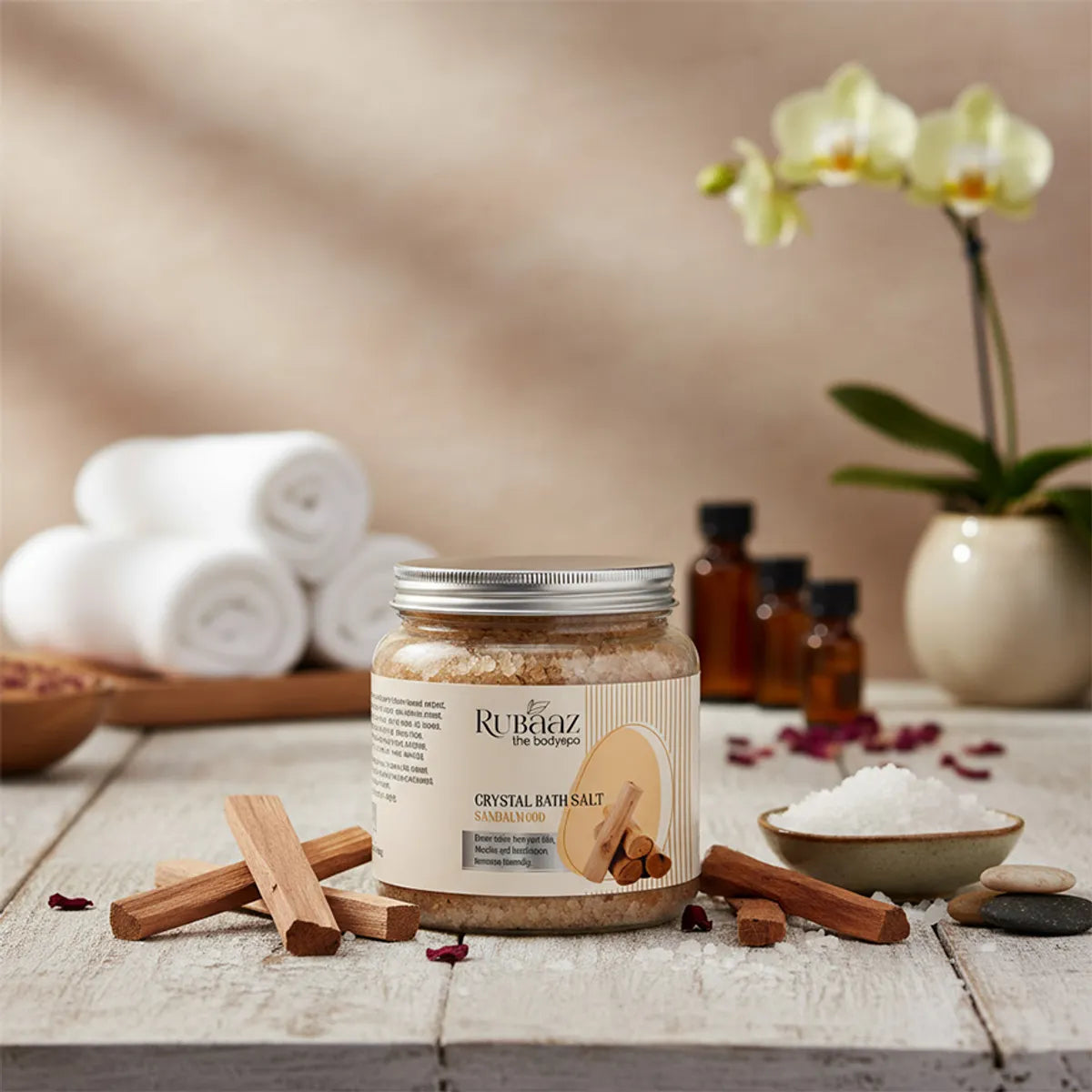 Rubaaz Sandal Wood Crystal Bath Salt