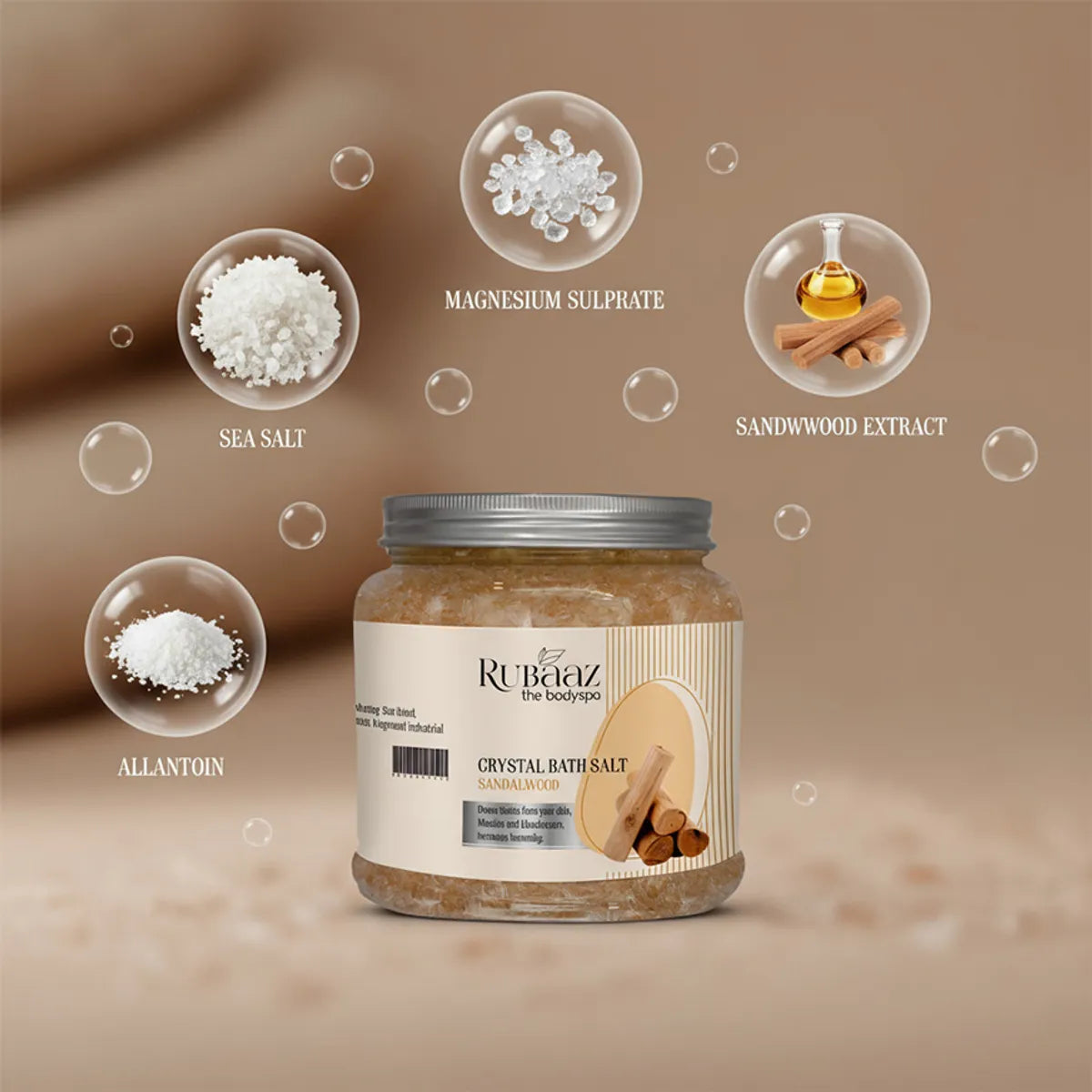 Rubaaz Sandal Wood Crystal Bath Salt