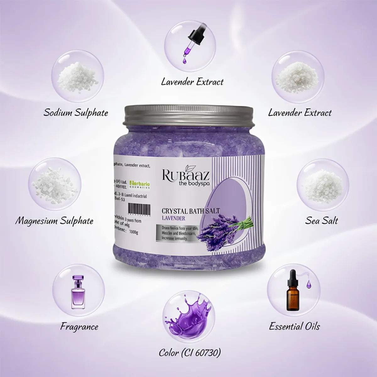 Rubaaz Lavender Crystal Bath Salt