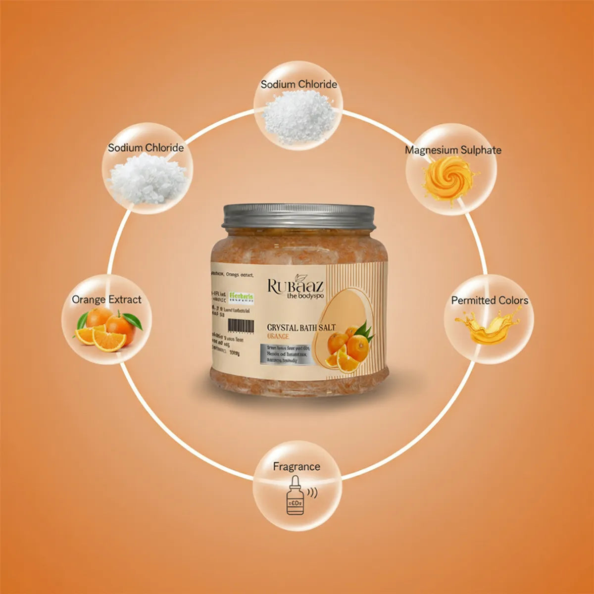 Rubaaz Orange Crystal Bath Salt