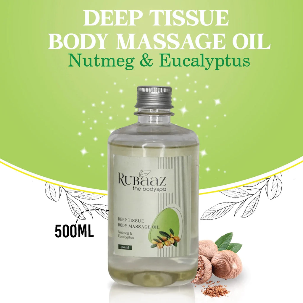 Rubaaz Deep Tissue Nutmeg & Eucalyptus Body Massage Oil